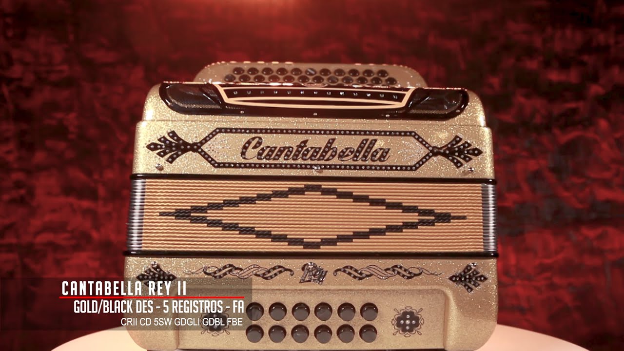 Cantabella Rey II Fa - Acorde&oacute;n de 5 Registros Dorado