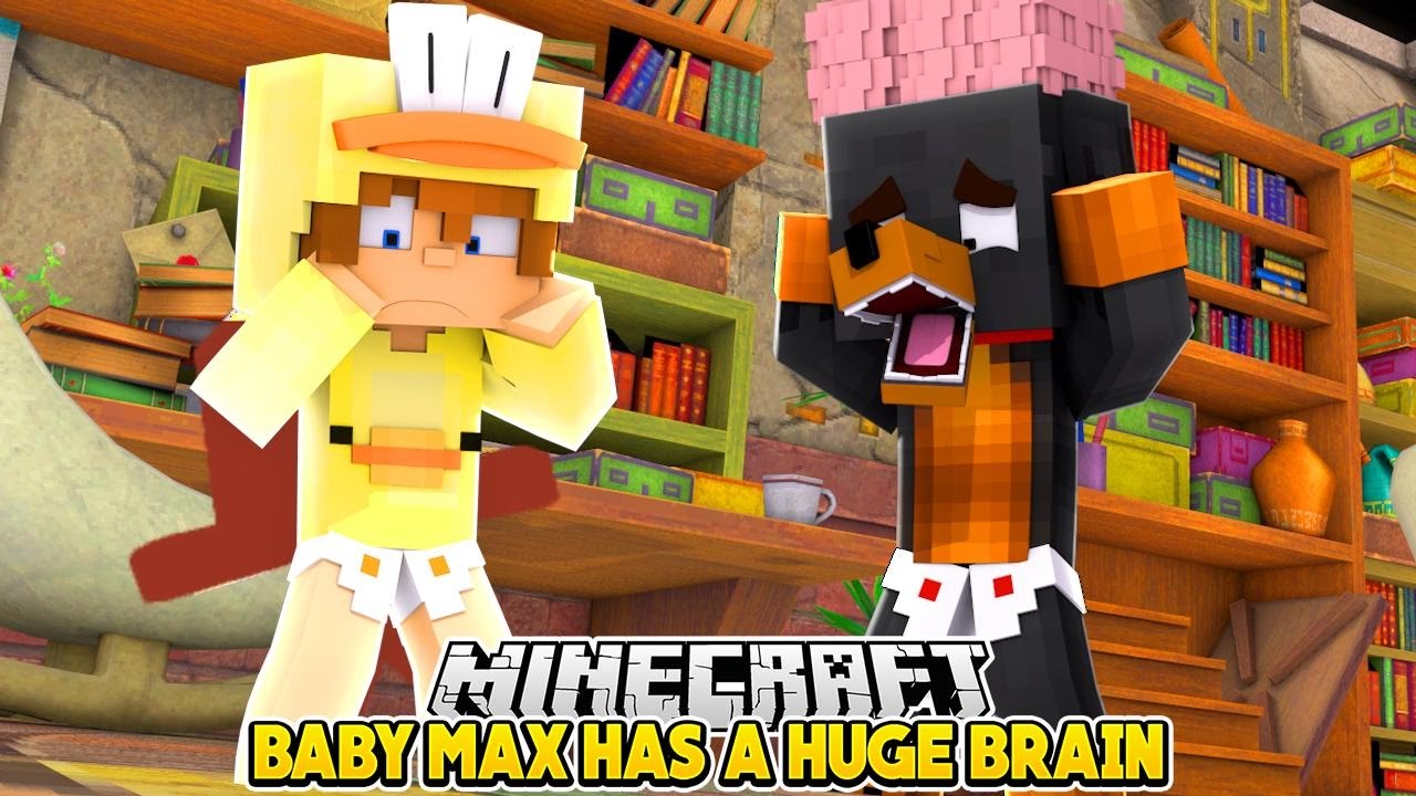 BABY MAX HAS A HUGE BRAIN GROWING OUT OF HIS HEAD - Minecraft Custom Map - Baby Duck Adventures