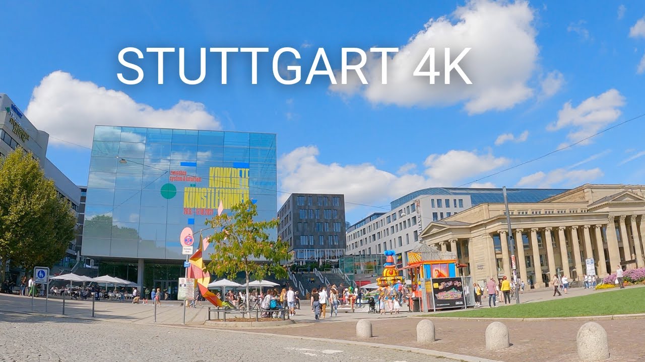 Fahren in Stuttgart-Mitte - Stuttgart 4k - Deutschland