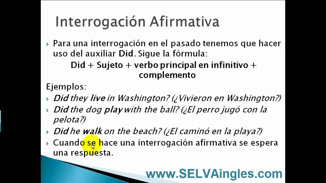 Cómo Formar Oraciones en Pasado Simple en Inglés - Parte 2