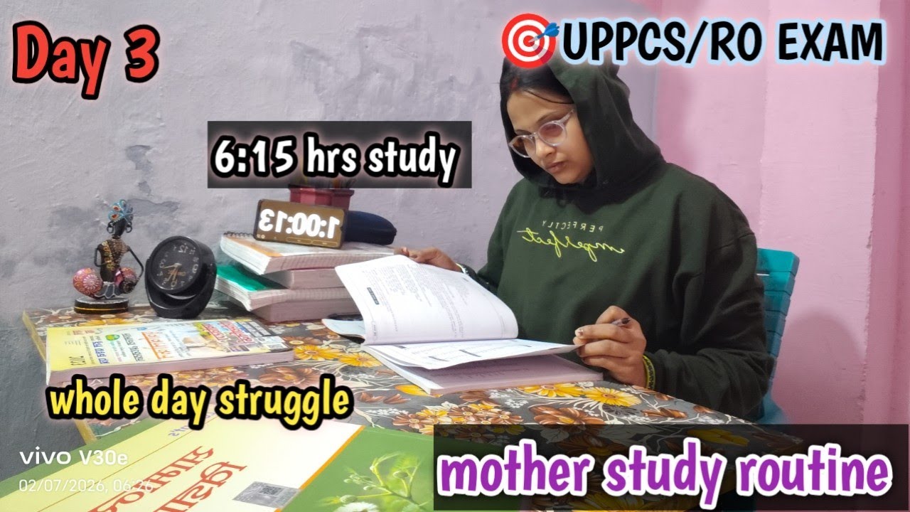 21 Days challenge 🔥 | Day 3 | Mother Study 📚Routine ✨| whole day struggle | 6:15 hrs study 📚vlog |