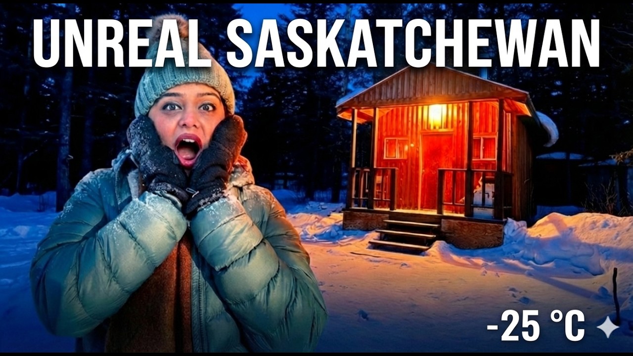 We Escaped to a Beautiful Winter Hideout in North Saskatchewan ❄️ | -25°C Cabin Escape