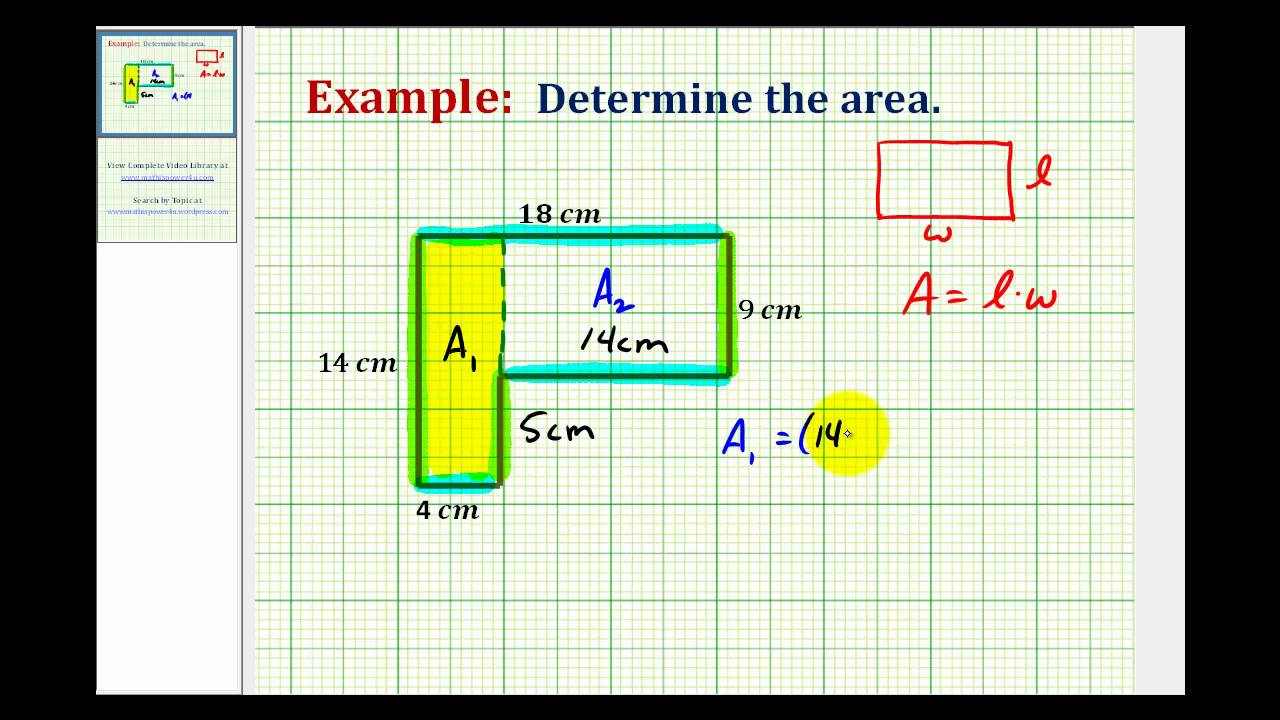 Ex:  Find the Area of an L-Shaped Polygon Involving Whole Numbers