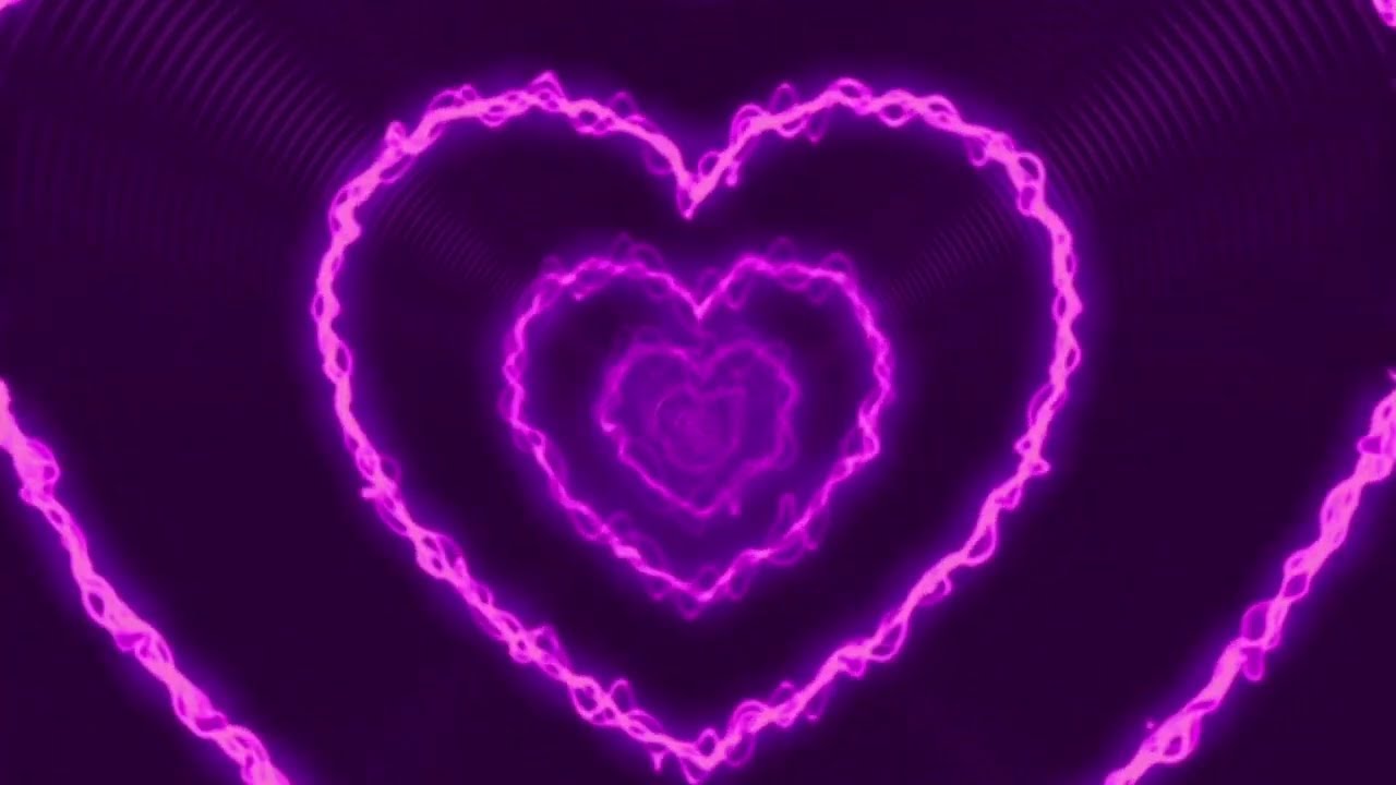 Neon Lights Fundo Tunel Coração Roxo | Trend do TikTok - 4K Roxo Neon | Sem Anúncio