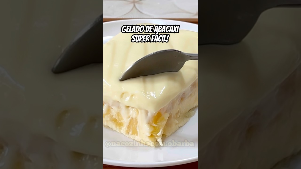 Essa receita de Gelado de Abacaxi &eacute; muito f&aacute;cil de fazer! #receitafacil #geladodeabacaxi