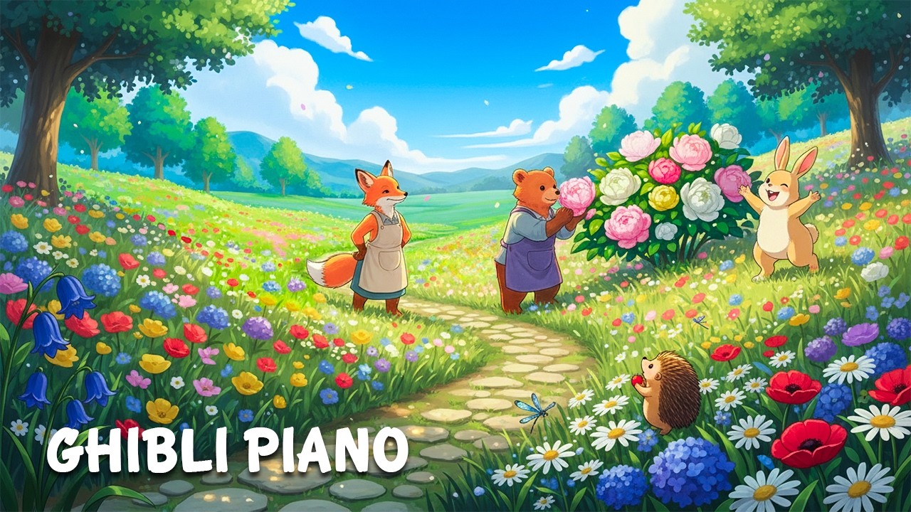 [Ghibli Piano] Calm Piano for Focus & Rest – Peaceful Flower Garden Ambience