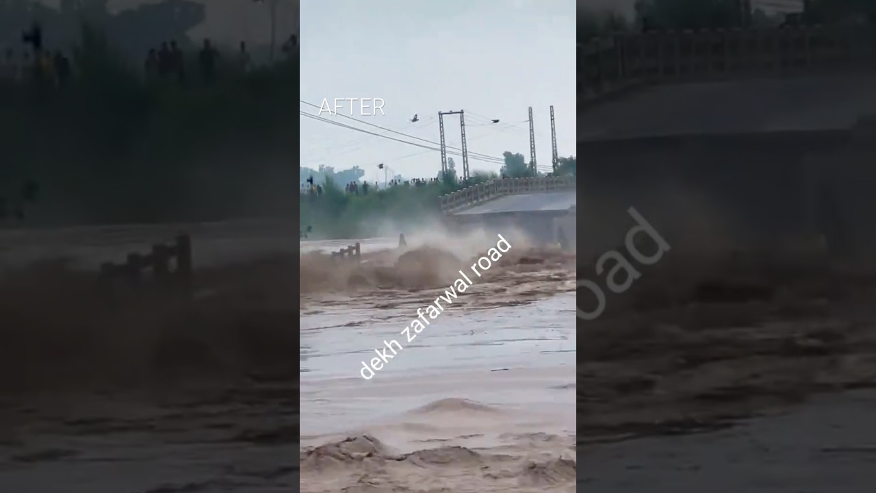 Flood in nala dake #flood Bridge before and after #flood