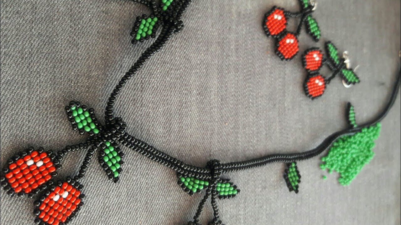 Kum Boncuk Kiraz yapımı. #part2 🍒 küpe   Sand bead earring