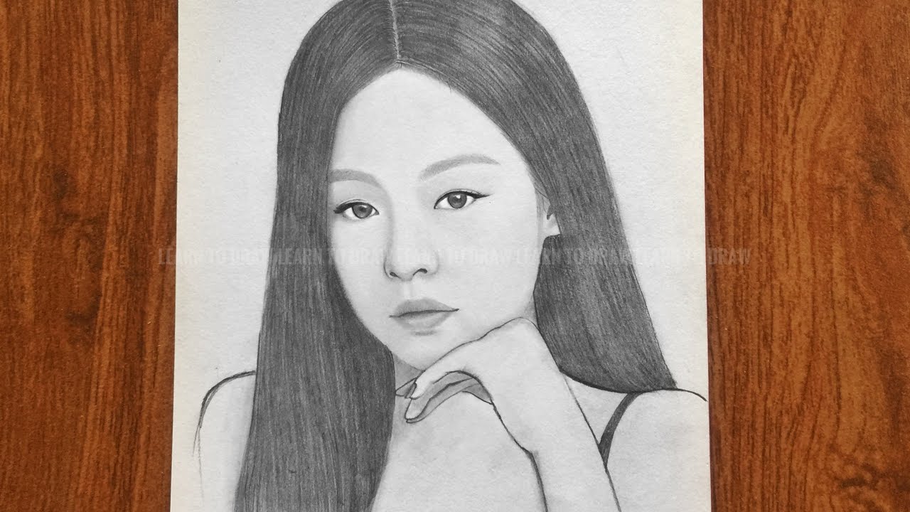 How to draw Jennie blackpink || easy way to draw BlackPink || Jennie sketch || រៀនគូរ