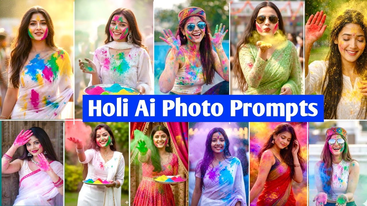 Holi AI Photo Prompts | Gemini Viral Ai Photo Editing Prompts | Holi ai Photo kaise banaye 