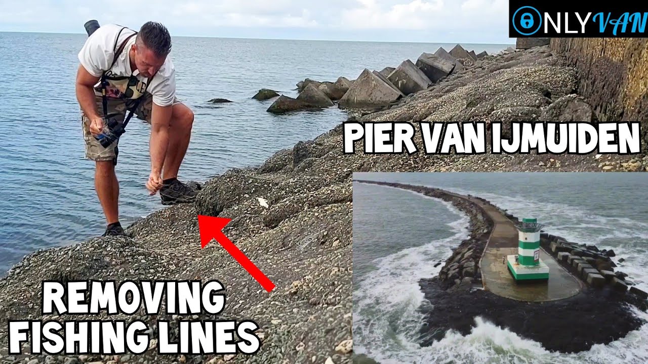 removing old fishing lines, pier van IJMUIDEN, #63