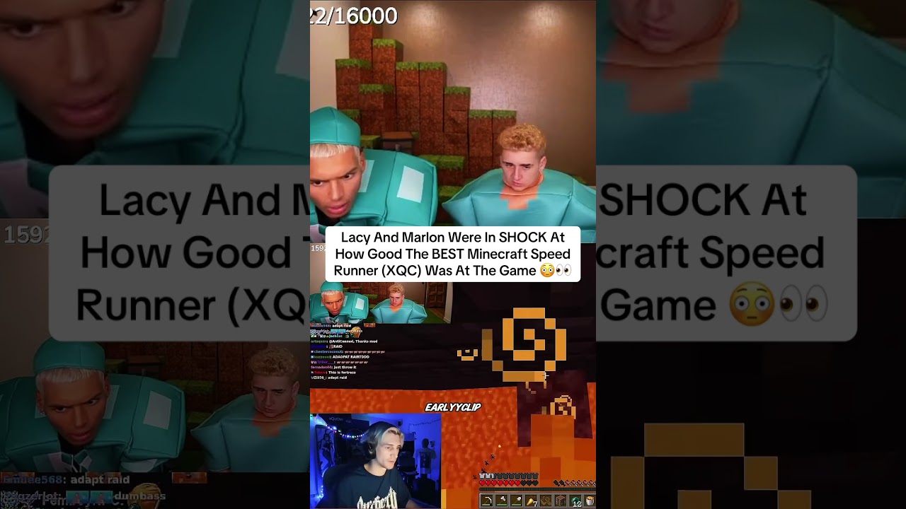 Lacy & Marlon Were SHOCK The BEST Minecraft Speed Runner (XQC) 😳👀 #lacy #xqc #minecraft #marlon