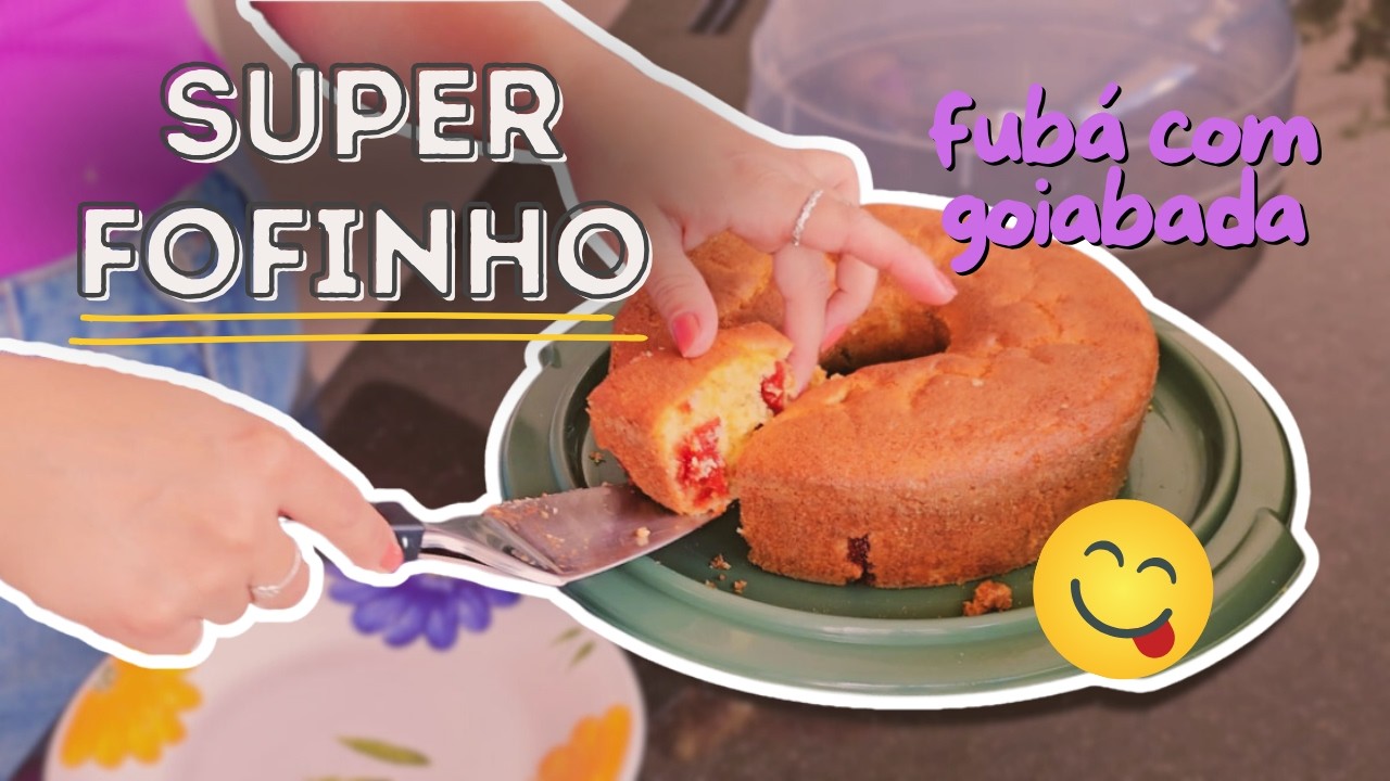 Como fazer um DELICIOSO BOLO DE FUBÁ COM GOIABADA Receita super fácil