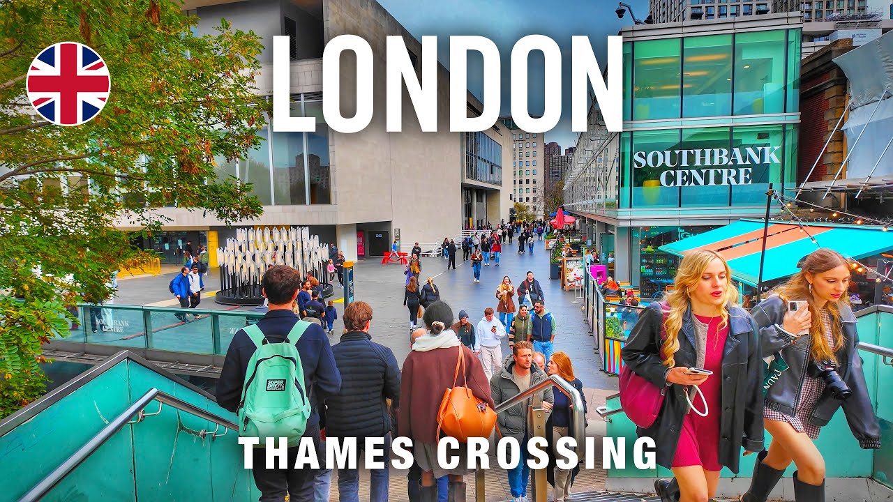 London Walking Tour 4K 🇬🇧 Crossing the Thames River