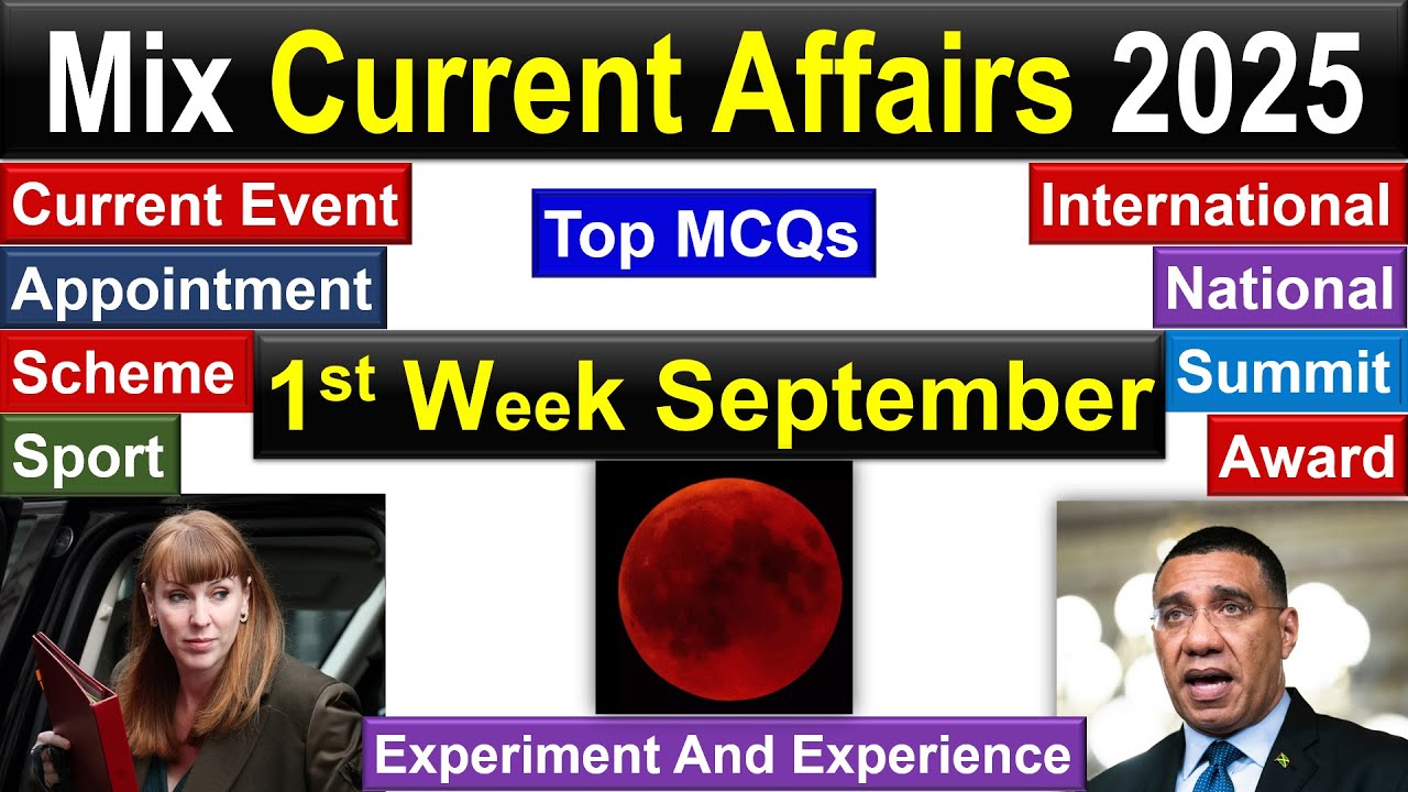 1st Week September Current Affairs 2025 #ossc #opsc #odishapolice #ossscri #ssc