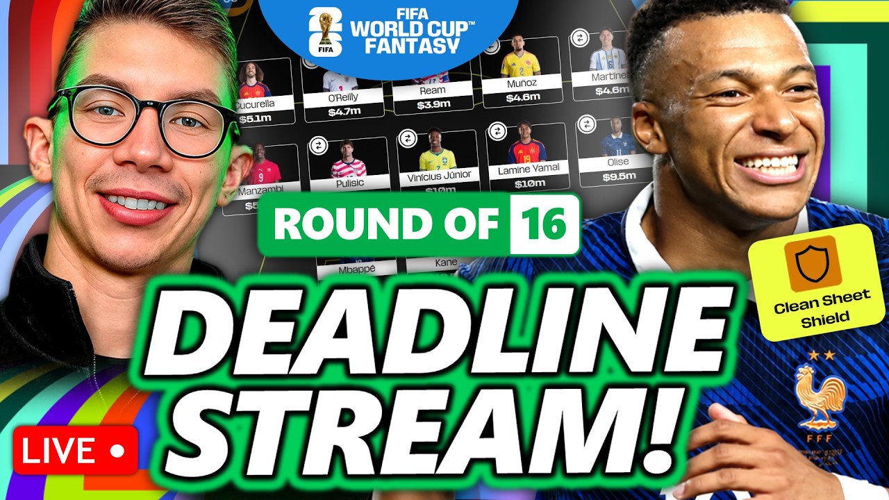 TEAM REVIEWS! CLEAN SHEET SHIELD! FIFA WORLD CUP FANTASY MATCHDAY 5/ROUND OF 16 DEADLINE STREAM!