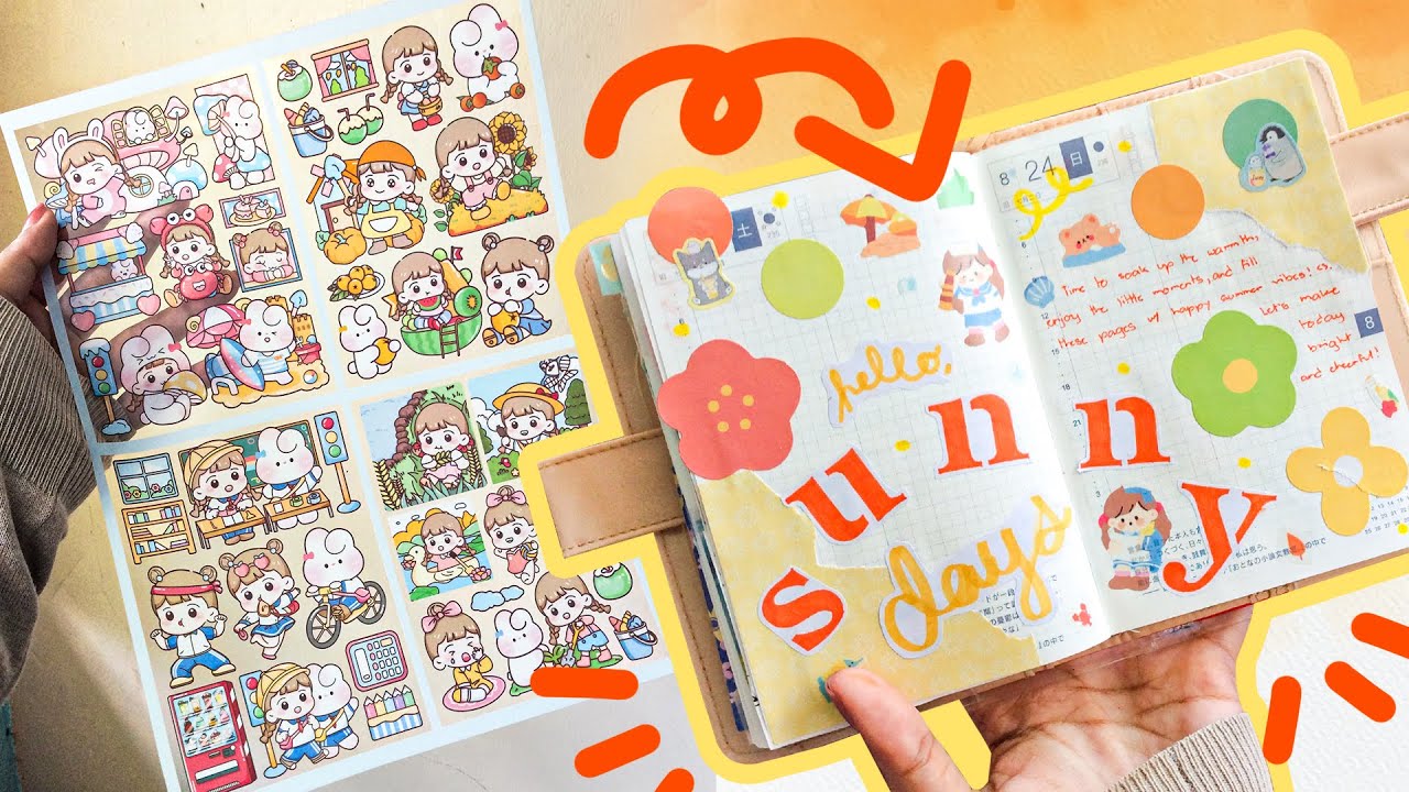 Summer Days Journal Spreads with a Cute Mr. DIY Sticker | Tweetums