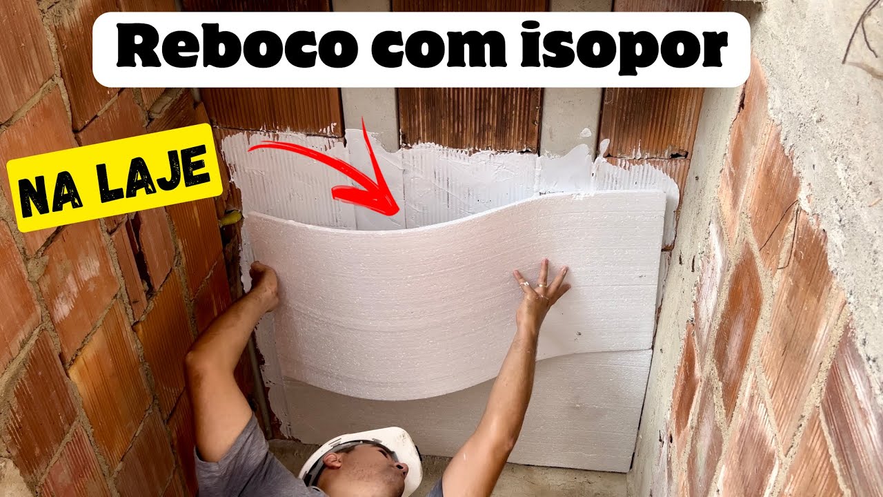 NA LAJE também FUNCIONA, A Revolução do Reboco com isopor começou: OLHA COMO FICOU