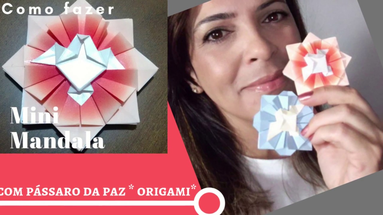 Como fazer Mini Mandala de Origami com Pássaro da Paz | Rose Arte Origami