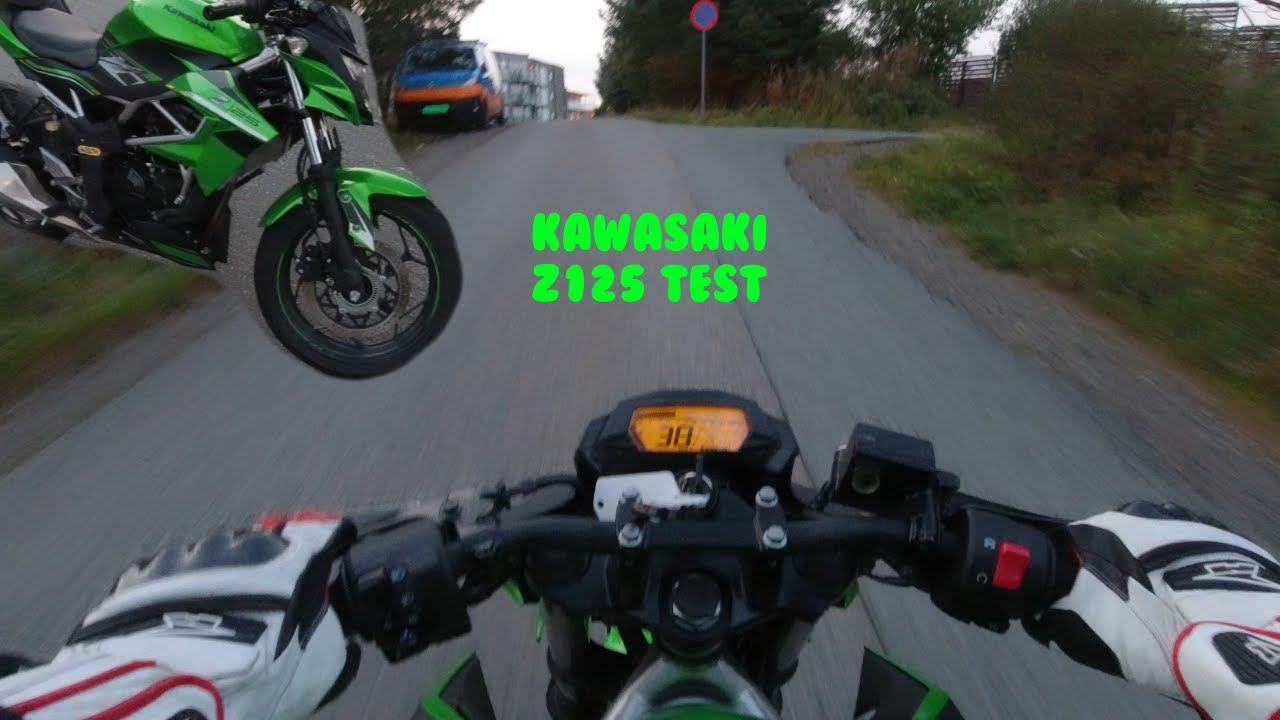 Prøver kawasaki z125 og kjører med tungsykler!