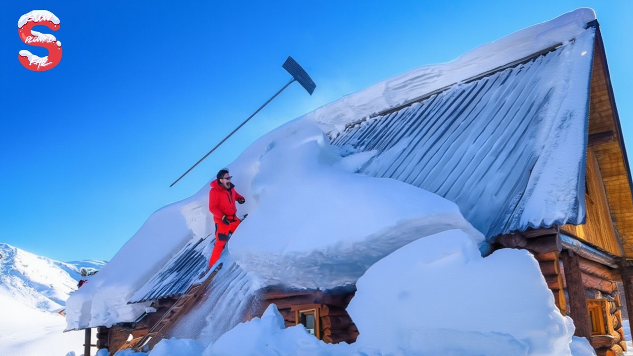 Skilled Snow Removal: Massive Roof Avalanche | Extreme Challenging Roof Snow Clearing Moments #14