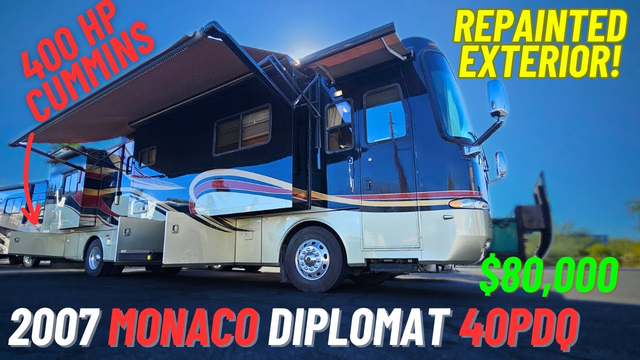 $80,000 2007 Diesel Pusher! Hard To Find One Cleaner Than This! 2007 Monaco Diplomat 40PDQ Tour
