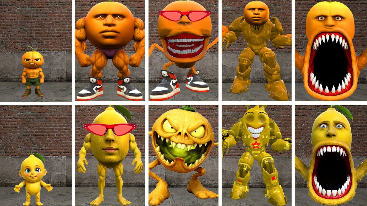 ???: ALL THE NEW EVOLUTIONARY FORMS OF THE ODINDINDUN VS MONMON LEMON MONSTER IN GMOD!