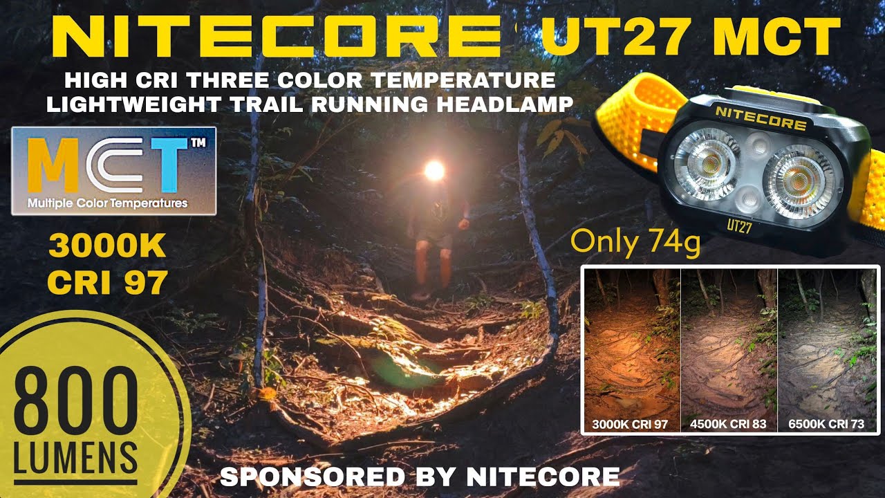 2025 Nitecore UT27 MCT — лёгкий налобный фонарь с возможностью выбора оттенка, 800 лм, 3000 К, CR...