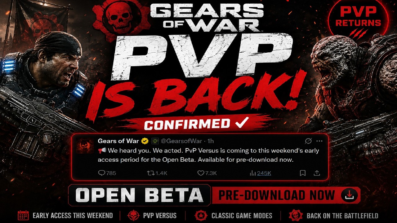 Официальное обновление Gears of War: E-Day: PvP возвращается в открытую бету