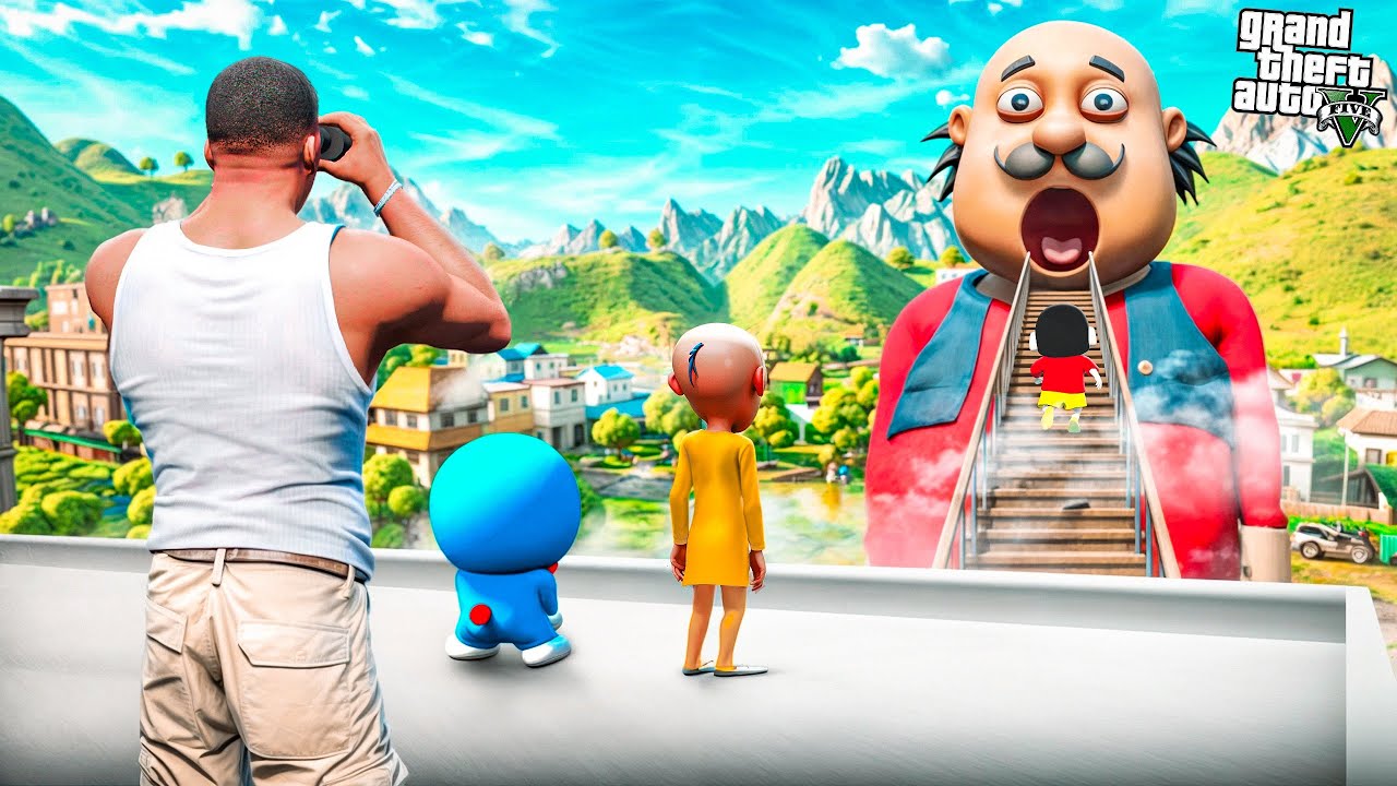 Franklin & Shinchan ENTER MOTU’S GIANT MOUTH WORLD in GTA 5