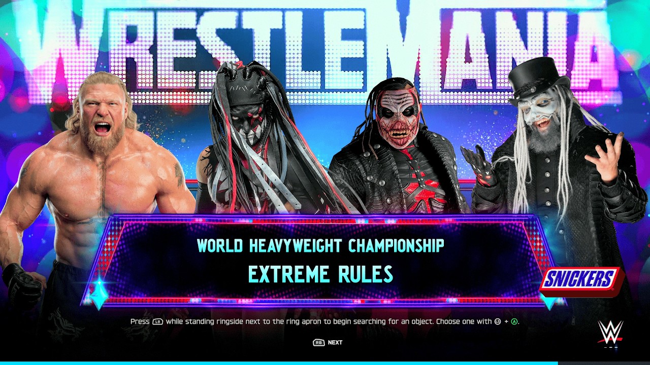 Brock Lesnar vs Demon vs Fiend vs Howdy - Extreme Rules World Title War - WWE 2K25