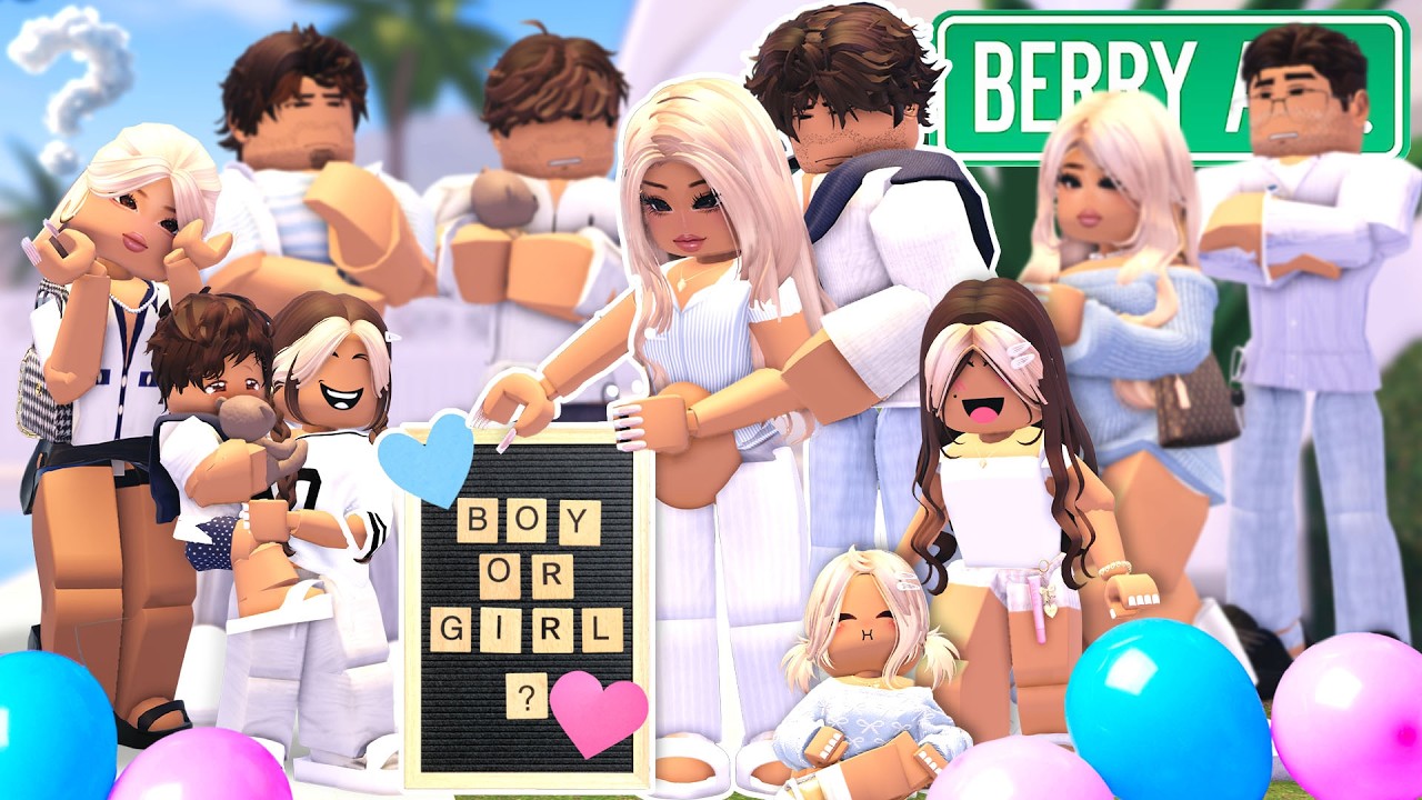 BIG FAMILY GENDER REVEAL FOR MY TRIPLETS! I WENT INTO LABOR… *VOICED* BERRY AVENUE 