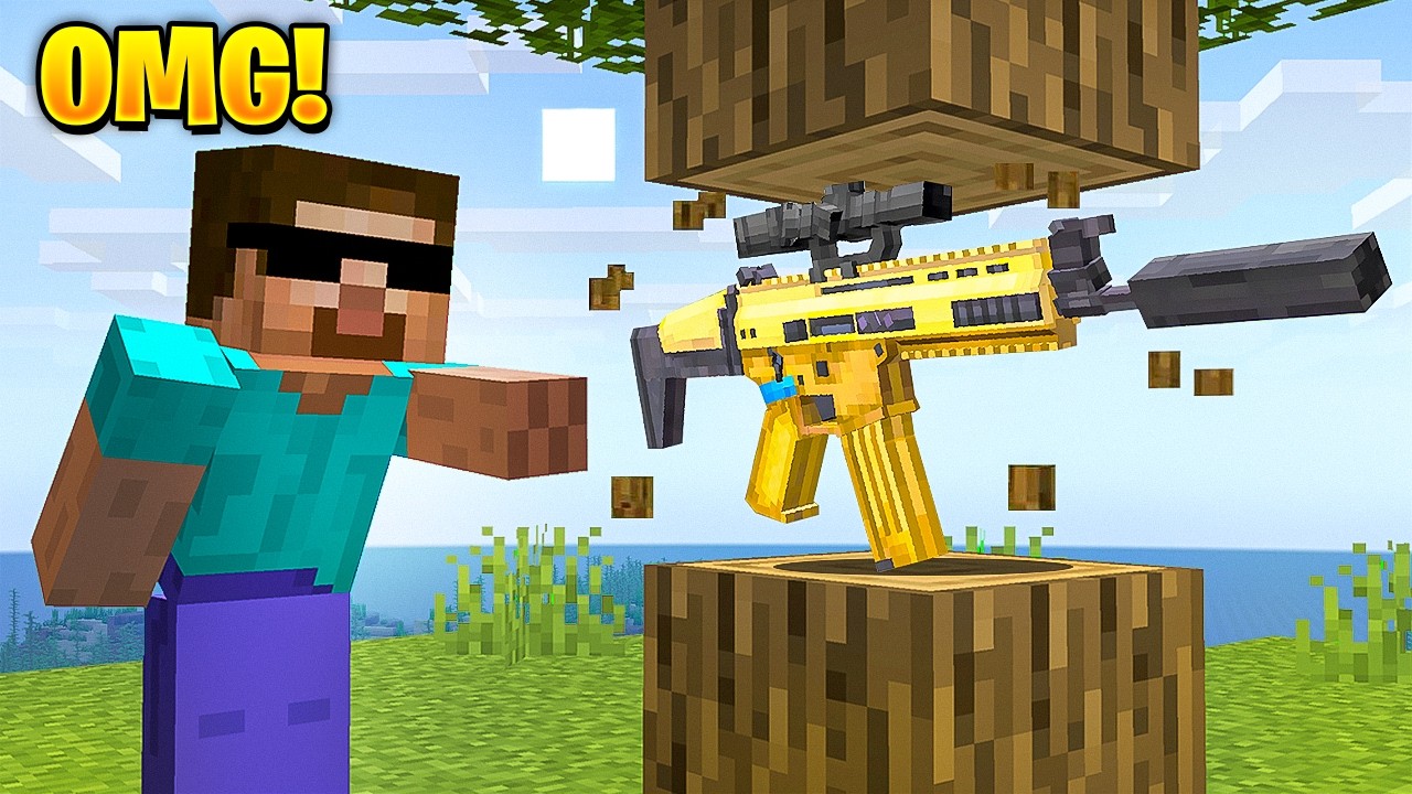 Minecraft But Every Drop is a Gun!