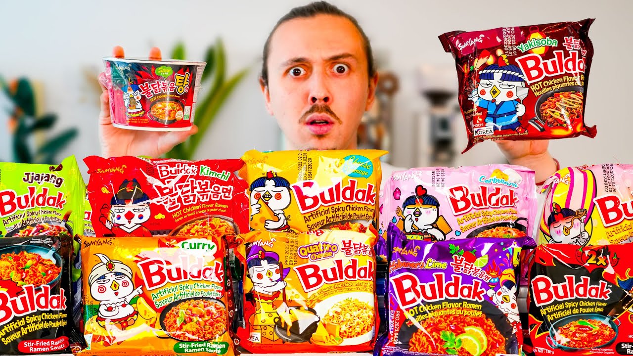 Je teste toutes les variétés de nouilles Buldak piquantes