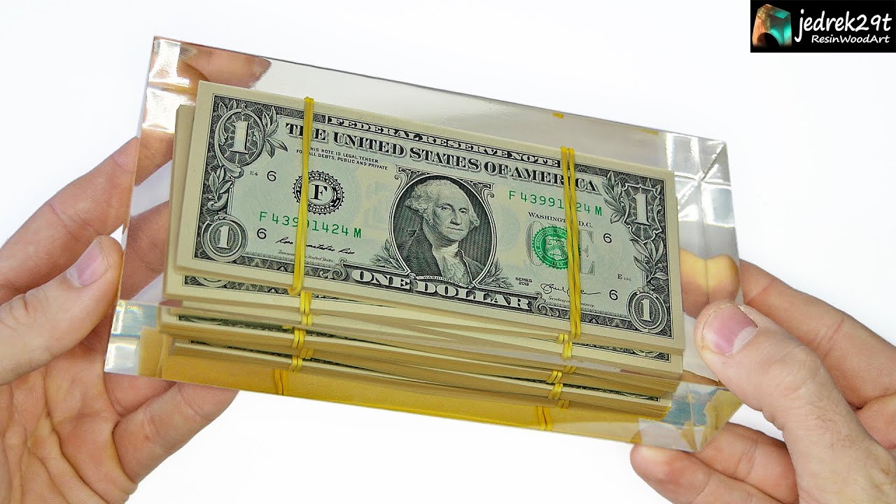 400 One Dollar 💰 Bills Encased in Epoxy Resin. DIY a Simple Way / RESIN ART