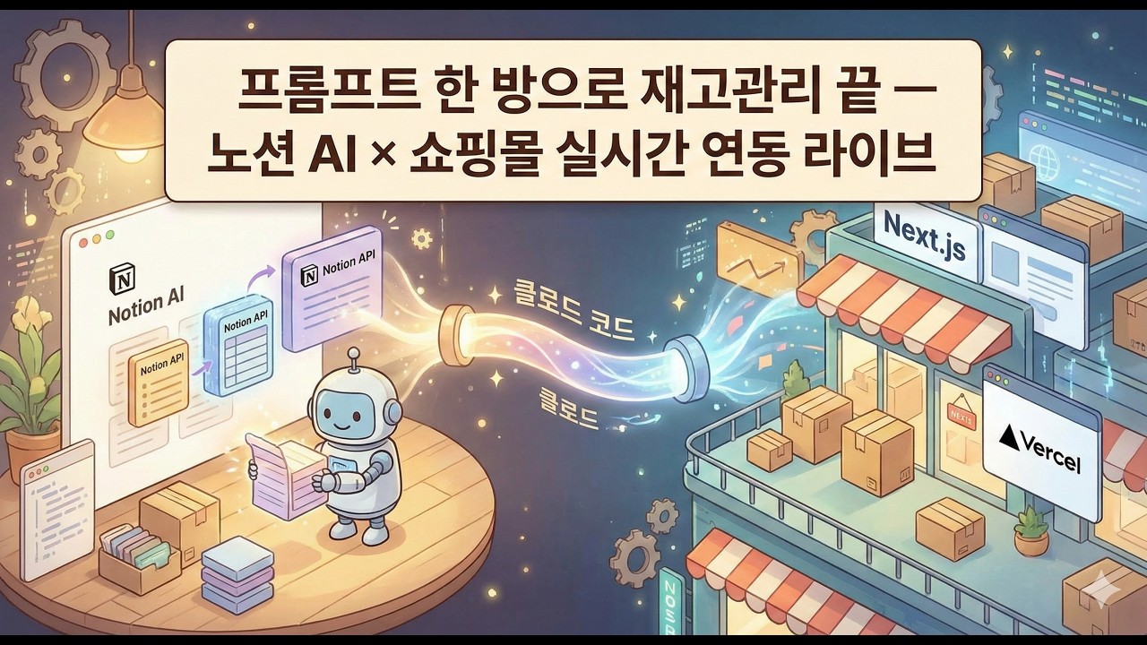 프롬프트 한 방으로 재고관리 끝 — 노션 AI × 쇼핑몰 실시간 연동 라이브