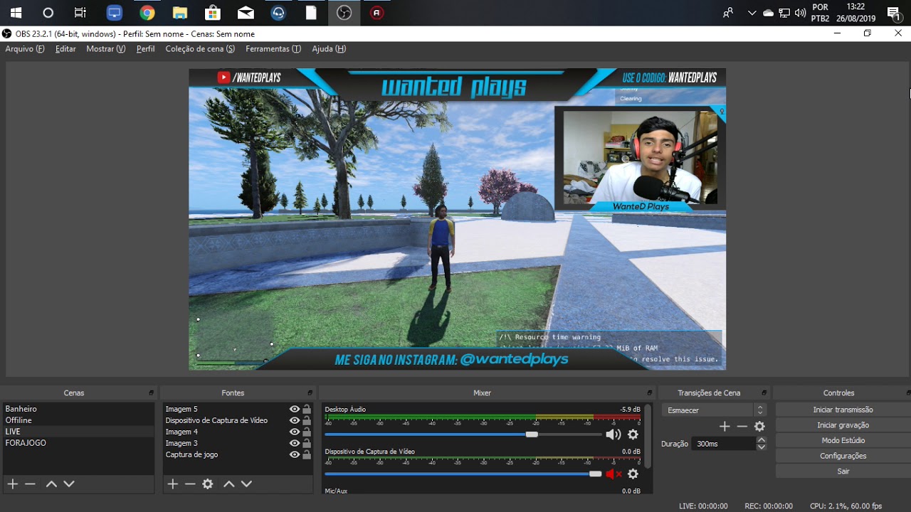 GRAVA&Ccedil;&Atilde;O VIDA DO CRIME & VIDA REAL - (LIVE NA STREAMCRAFT)