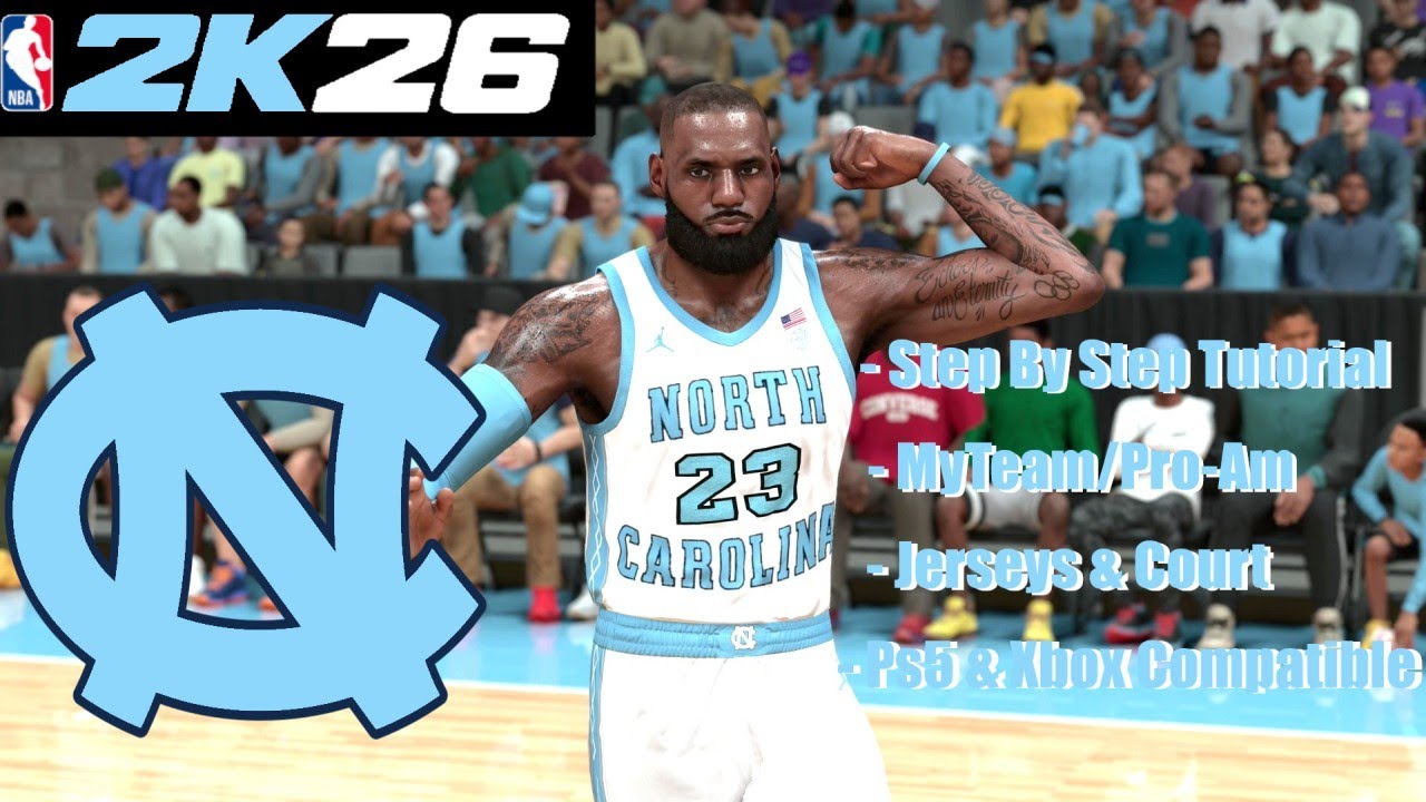 NBA 2k26  - Best MyTeam/Pro-Am Jerseys & Court - North Carolina Tar Heels