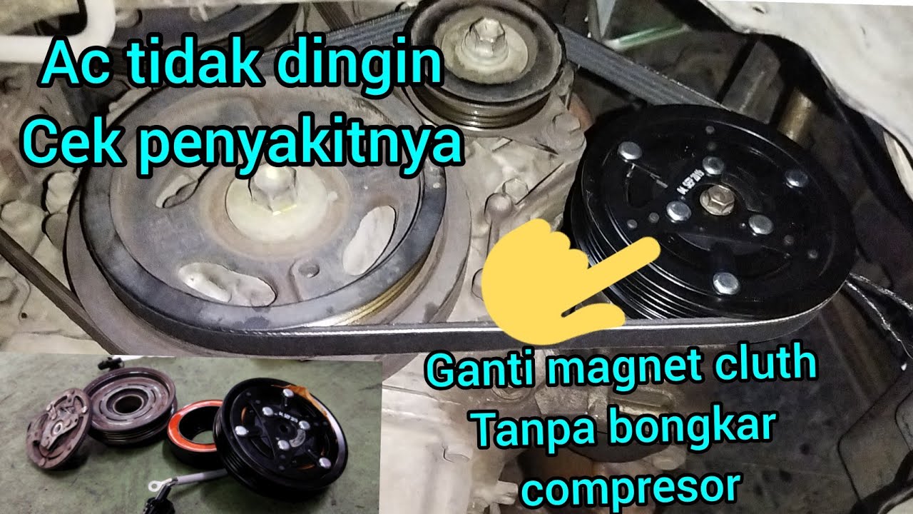 ac tidak dingin. mesin bunyi kasar . ganti magnet compresor ac suzuki ertiga