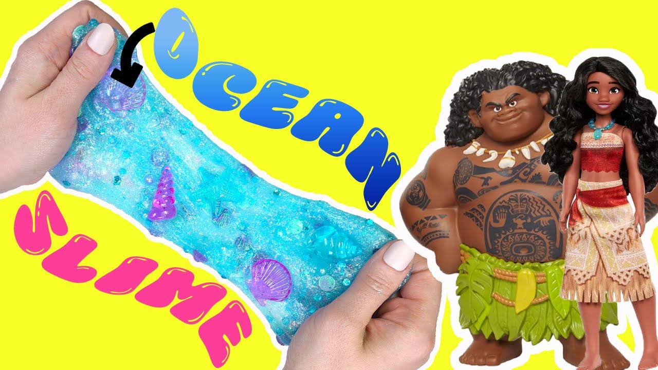 Moana 2 Movie DIY Slime Making and Mixing Tutorial with Dolls! Crafts for Kids
