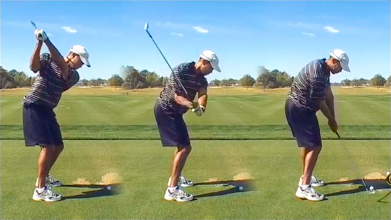 TIGER WOODS GOLF SWING 2000 - IRON & DRIVER - SLOW MOTION - DTL & FACE ON