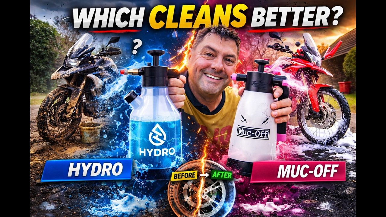 Muc-Off vs Hydro Motorbike Cleaner &mdash; Real Test on FILTHY Motorcycles, who wins.
