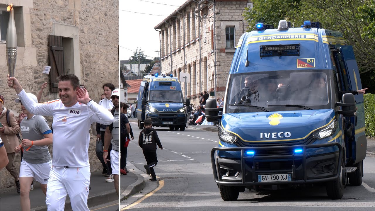 Olympic Flame passes through Caen ahead of Paris 2024 🔥 🏅