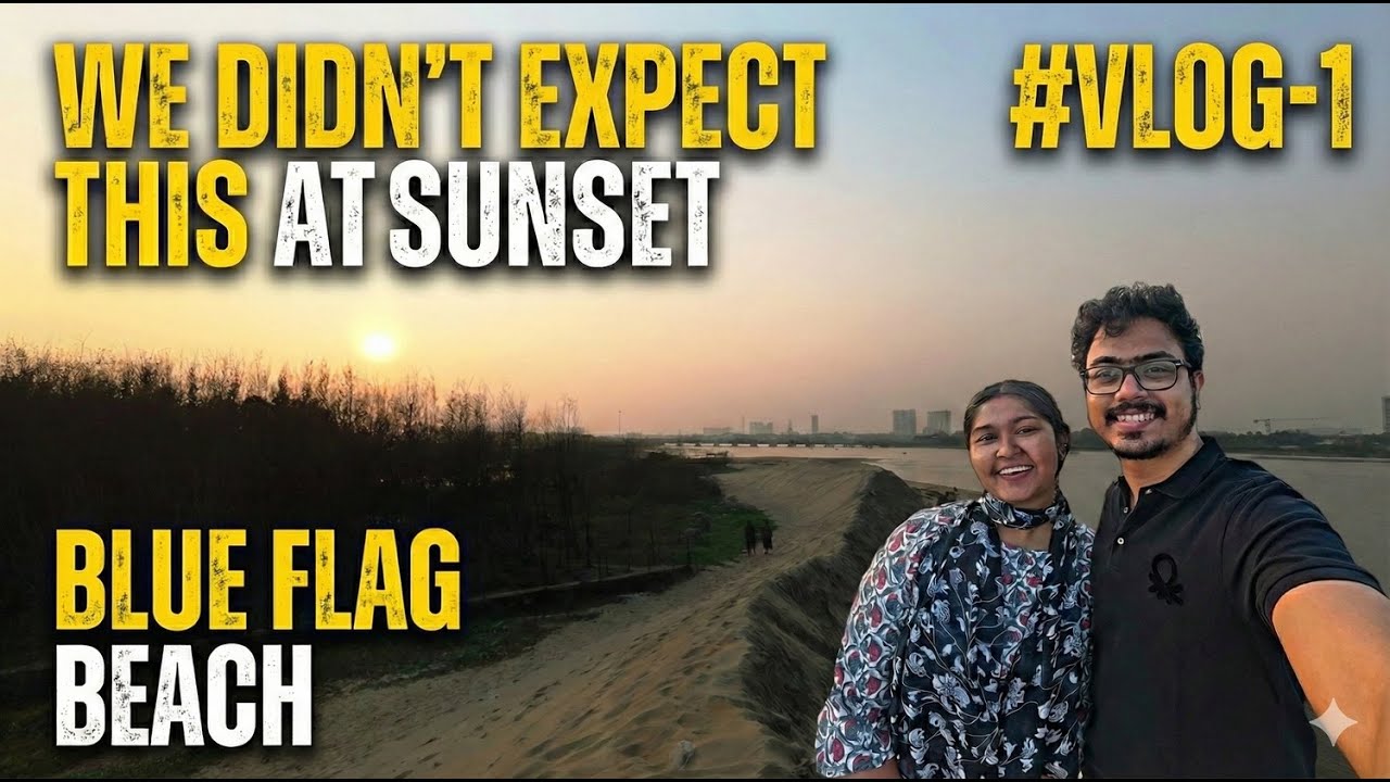 #vlog1 Blue Flag Beach Chennai 🌊 Sunset Beach Walk (4K) #chennai #4k60fps #djiosmoaction5pro #food