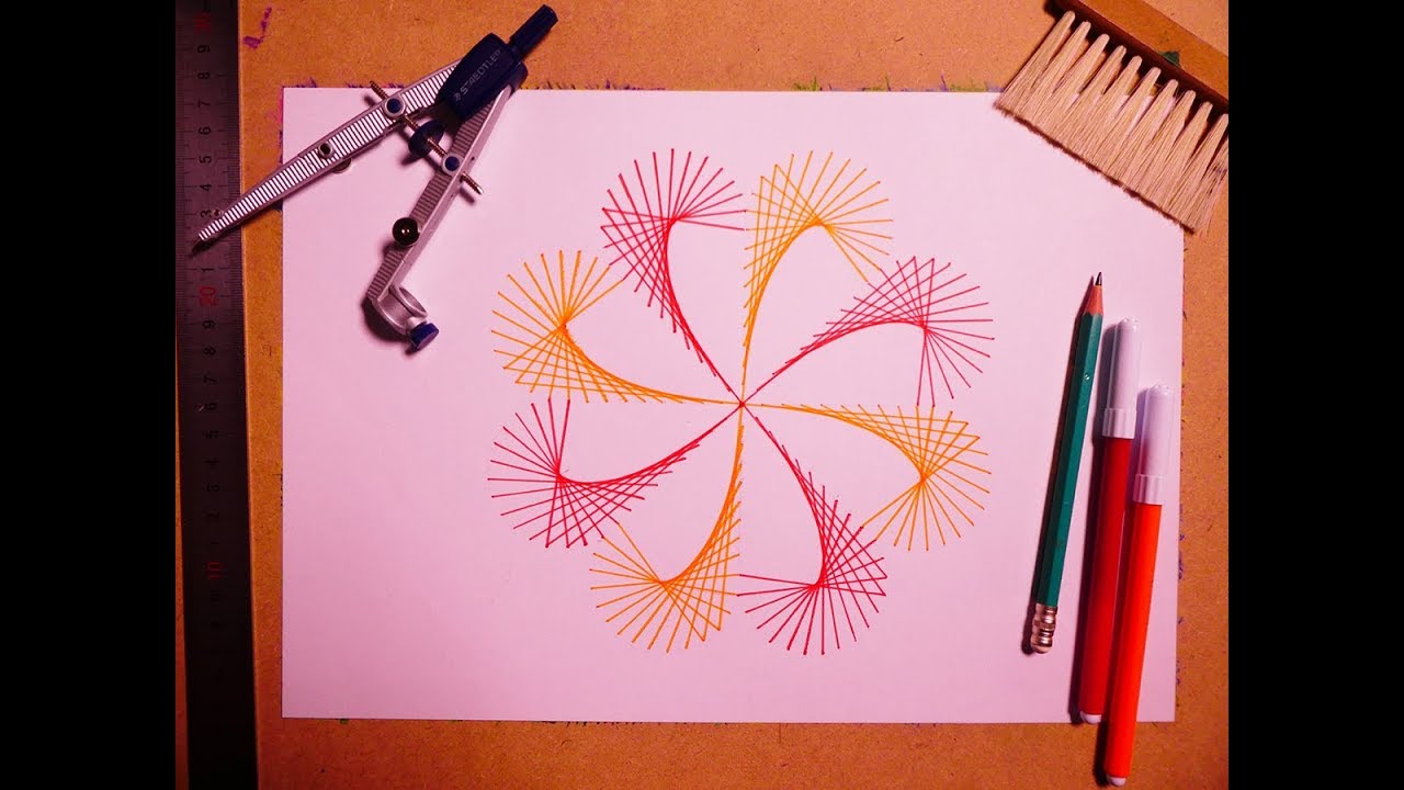 How To Draw Flower Spiral In Spirograph Pattern | Geometric Tutorial