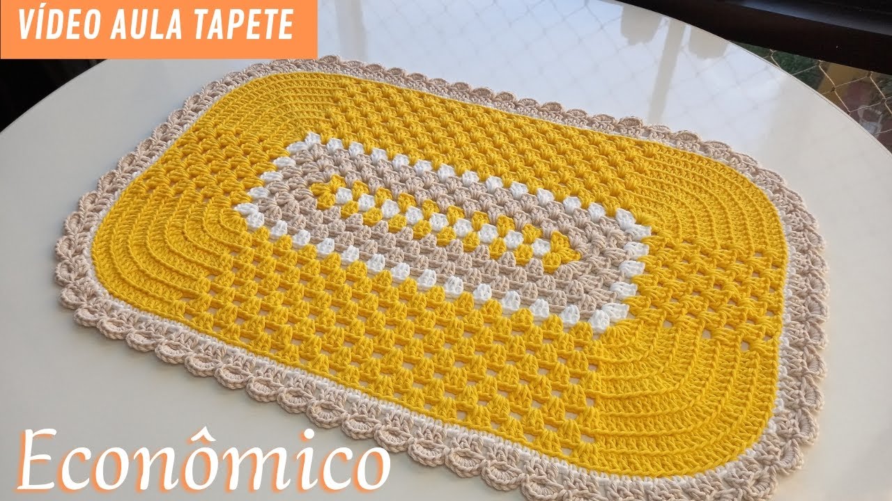 Tapete Econômico em crochê lindo e muito fácil de fazer