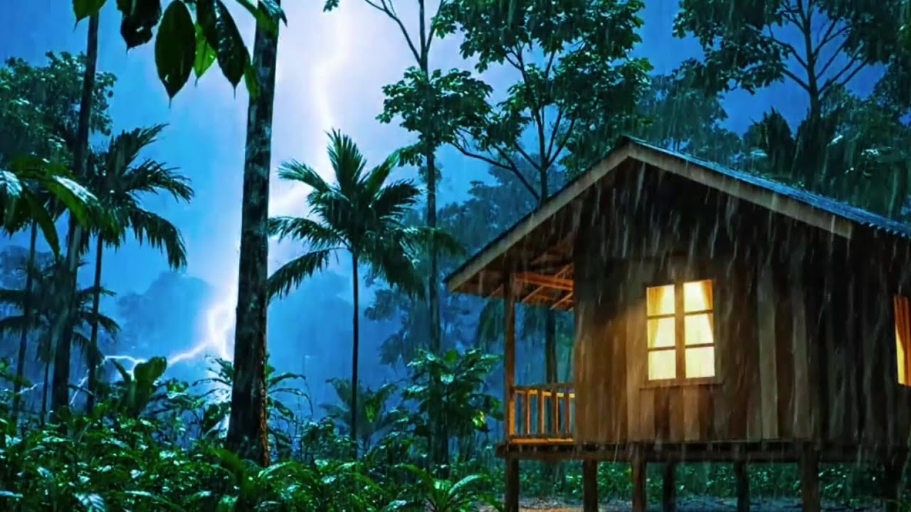 Realistic Night Rain & Thunder Sounds | ASMR Sleep & Meditation  | HEAVY RAIN | RAIN SOUNDS | RAIN