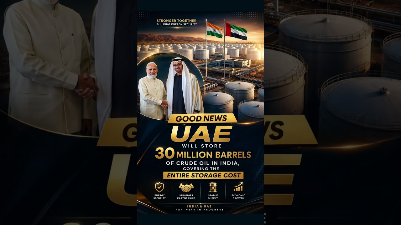 UAE to store 30 million barrels of crude oil in India while covering the full storage cost. ⛽🔥 #uae