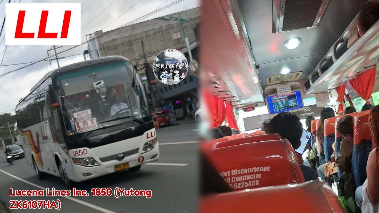 5TH PROVINCIAL BUS ONBOARD! // Lucena Lines Inc. 1850  (Yutong ZK6107HA) //  STO. TOMAS - BUENDIA 
