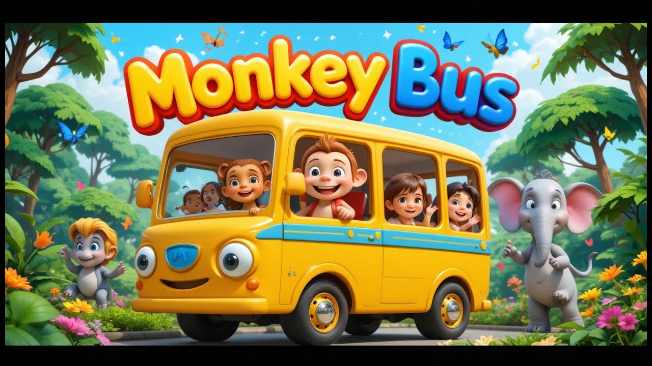 Wheels on the Monkey Bus 🐵🚌 | Animal Sounds Song for Kids Dreamplay Kids